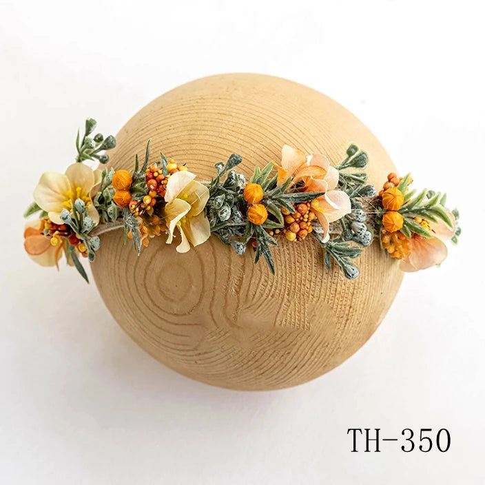 Newborn Headband for Photography Props Flower Baby Girl Tieback Flowers Pearl Wreath Newborn Photography Infant Hair Accessories