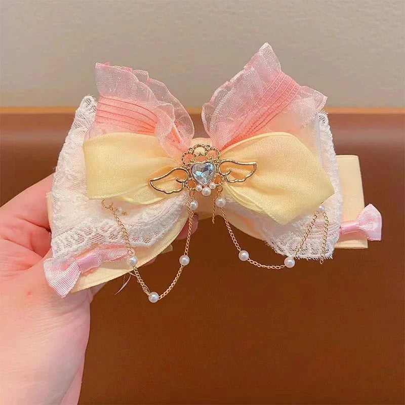 Fashion Princess Bow Hairpins Barrettes Children's Hair Accessories Cute Sweet Girls Hair Headdress