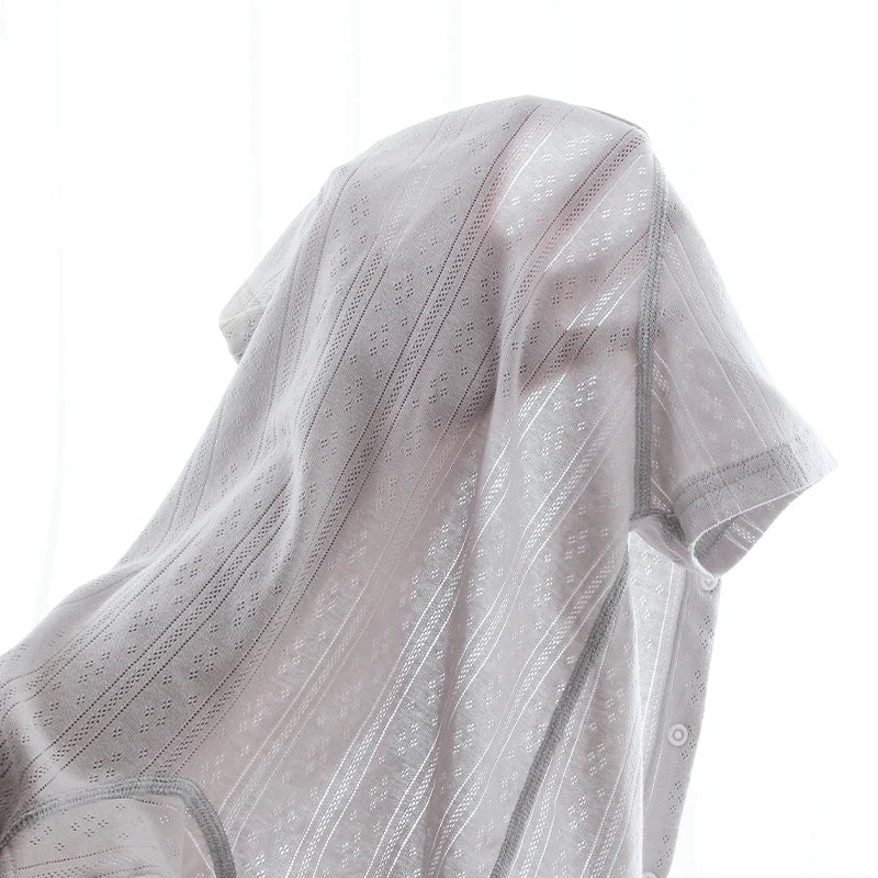 Ropa de bebé de verano fina con aire acondicionado, mono de manga larga, ropa de recién nacido, pijama de algodón puro, pelele, ropa de verano para bebé