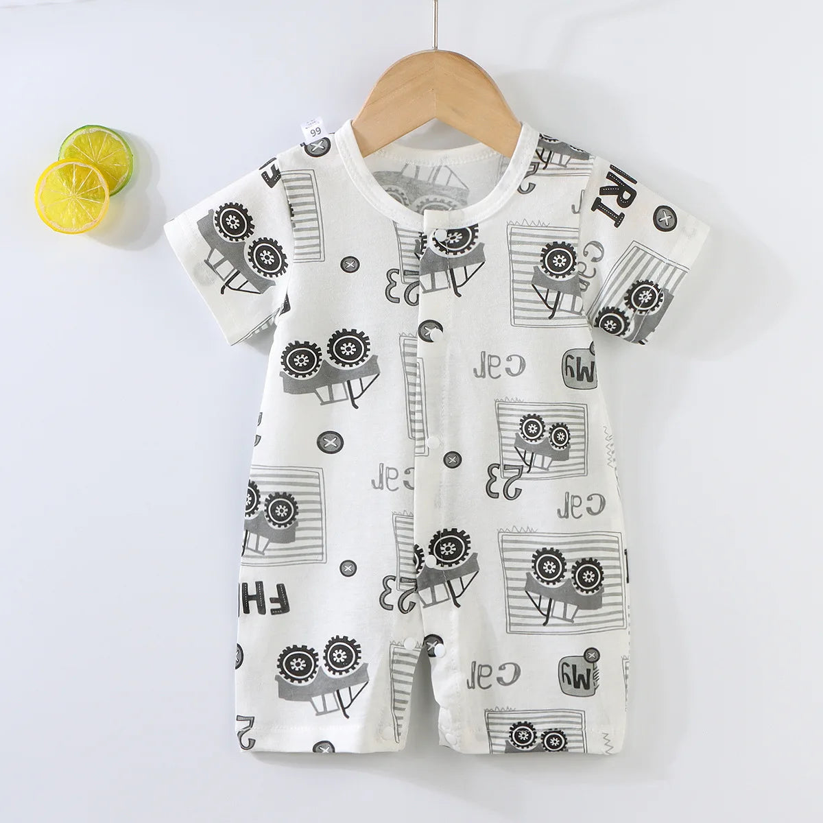 Baby-Body 0-1 Jahre Baumwolle Jacquard Druckknopfverschluss Krabbelanzug Schlicht und Trendig Leichter Strampler