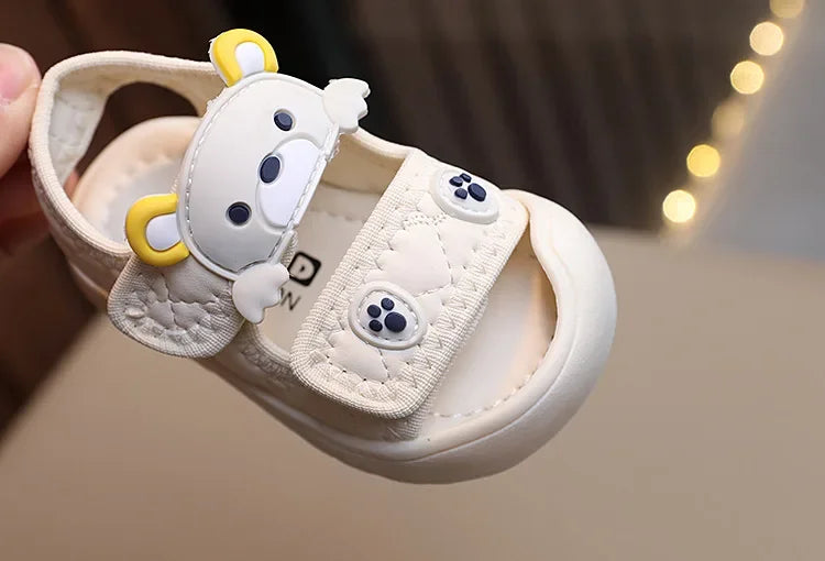 Toddler Sandals 2025 Summer Baby Beach Shoes Cute Cartoon Bear Infant Sandals Protect-toe Unisex Baby Boy Girl Sandals