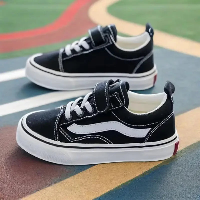Children's Canvas Shoes Boys Board Shoes New Net Red Low Gang Middle and Large Children Baby Girls Board Shoes Parent-Child Shoe