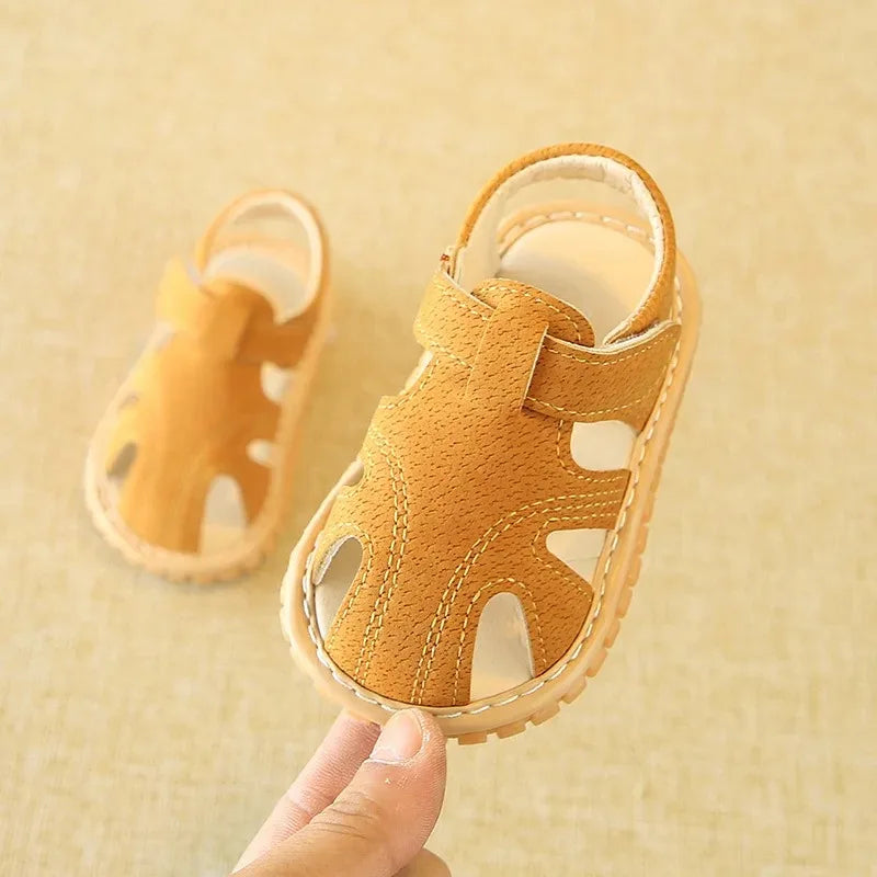 2025 Baby Sandals Toddler Boys First Walkers Newborn Girls First Shoes Indoor Soft Sole Infant Sandals Summer Beach Baby Shoes