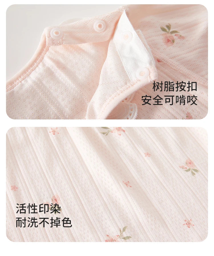 Babykleidung Sommer Outfit für Mädchen, Klasse A, 6-12 Monate, Baby Klimaanlagen Kleidung, Zweiteiliges Set, Sommer dünne Faser 80