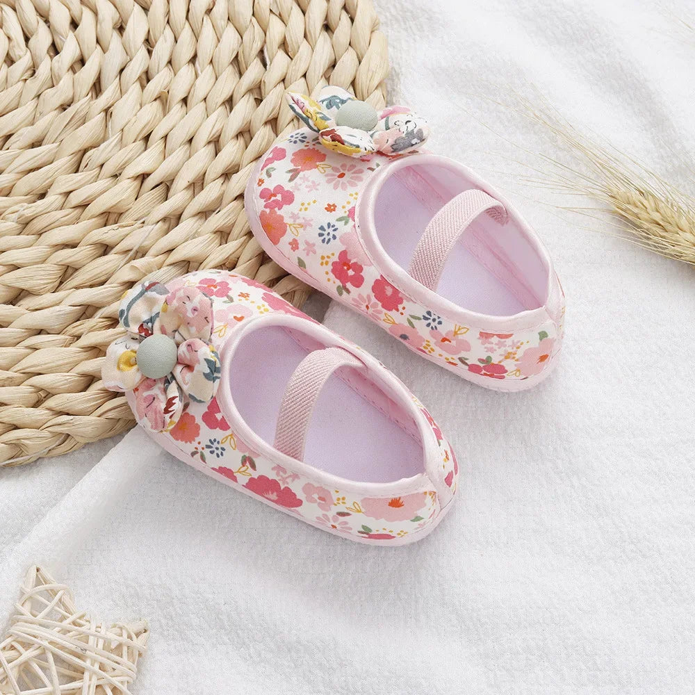 Zapatos de Bebé para Niñas, Flores Coloridas, Zapatos de Princesa, Bebé y Niño Pequeño, Algodón Suave, Antideslizantes, Primeros Pasos, 0-18 Meses