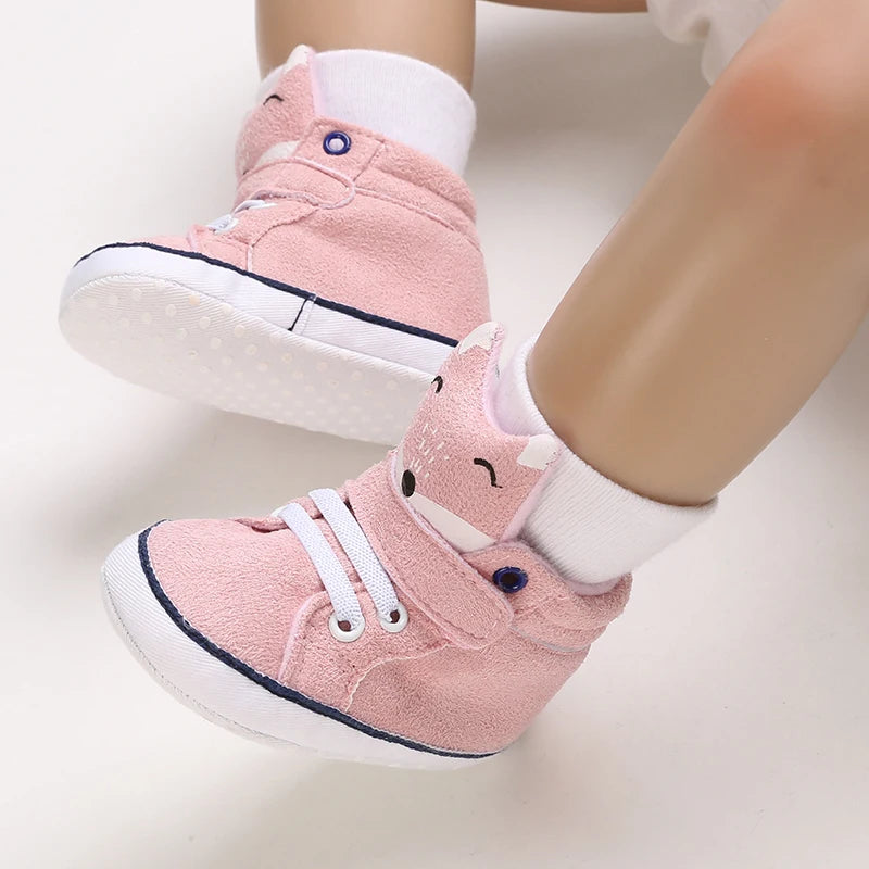 Cartoon Baby Sneakers Baby Boys Girls Canvas Shoes Non-slip Non-slip soft sole Comfortable Soft Unisex Baby Shoes 0-18M