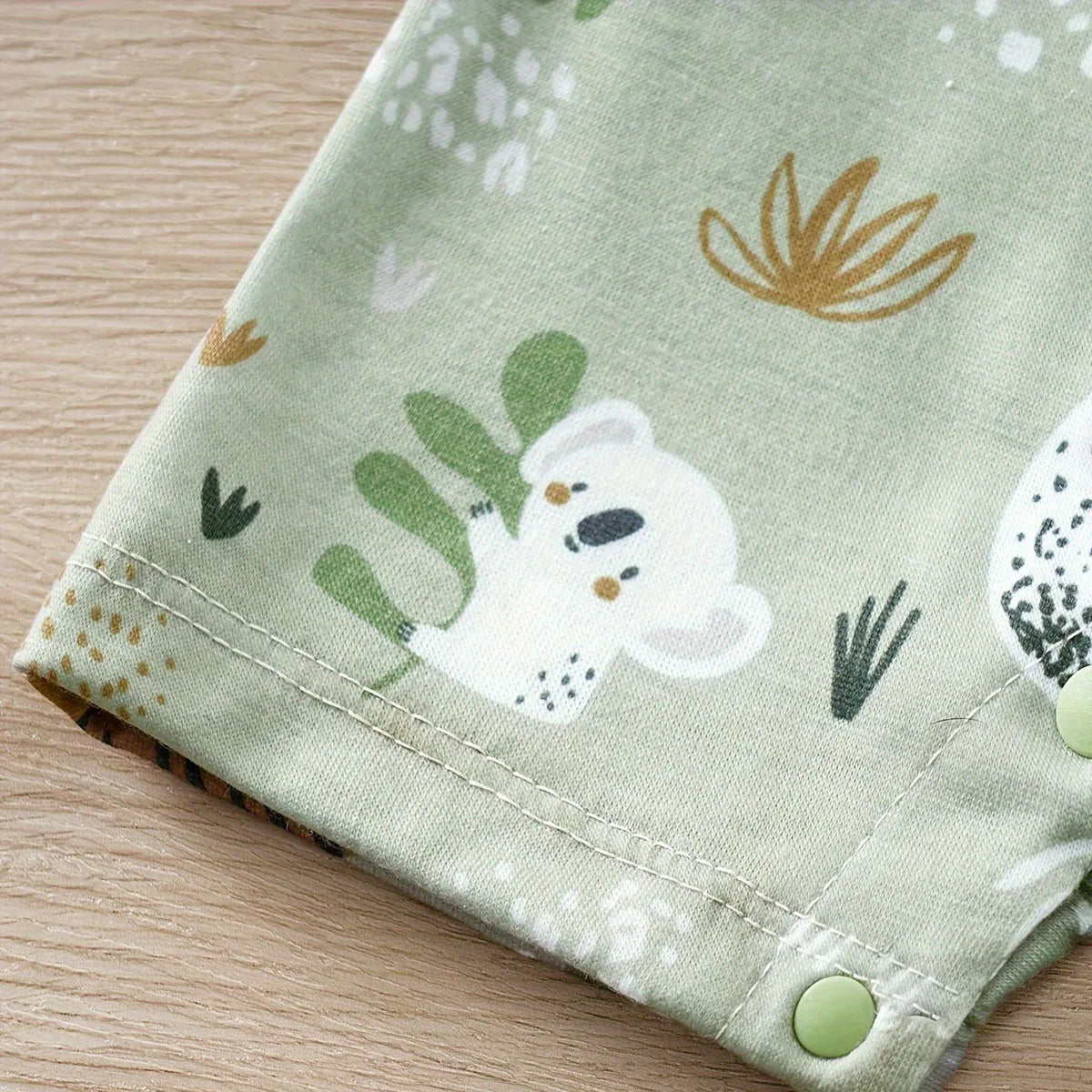 IURNXB Bezaubernder Strampler mit Zootier-Print für Jungen, Neugeborene, Baby, Faux-Zweiteiler, Body mit kurzen Ärmeln, Freizeitkleidung