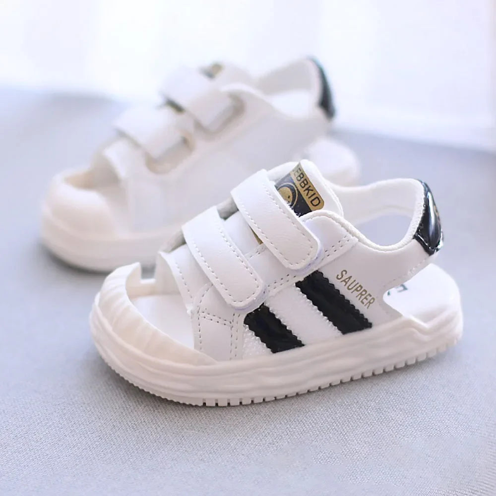 Fashion Baby Sandals Trendy Closed-Toe Sandals Children Toddler Walking Shoes Kids Outdoor Anti-Slip Soft and Comfortable Shoes