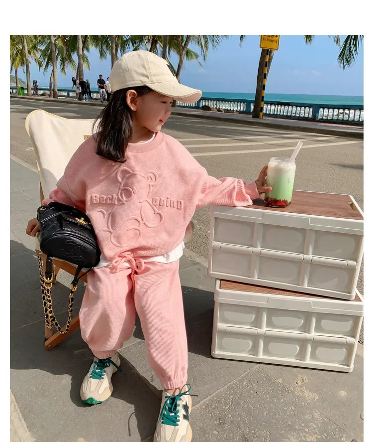 Children's Clothing Sets Letter Print Sweatshirt + Tank Top + Pants 3pcs Baby Girl Clothes for 2 To 7 Years Baby Girl Outfit Set