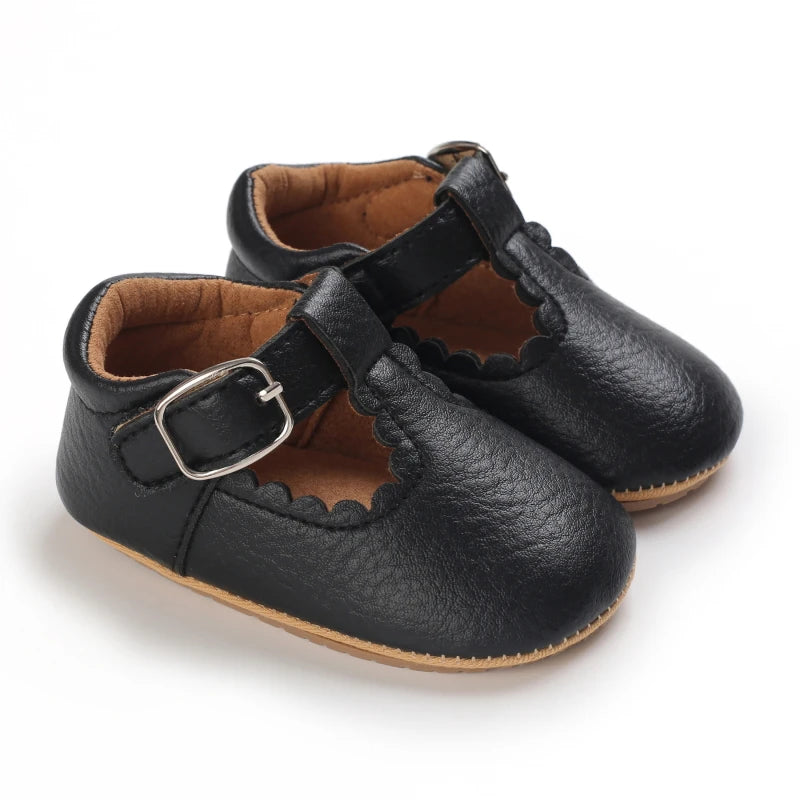 Baby Shoes Classic Stripe Leather Boy Girl Shoes Multicolor Toddler Rubber Sole Anti-Slip First Walkers Infant Moccasins