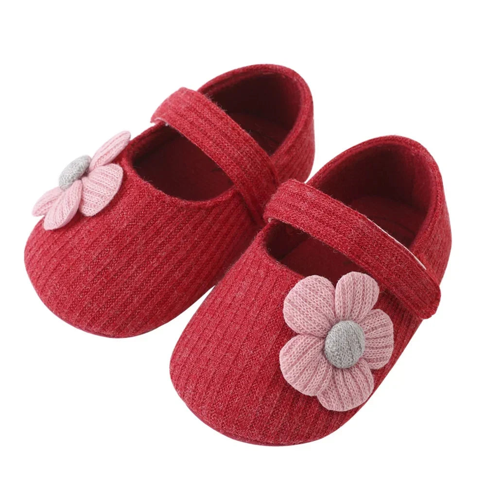 Newborn Baby Shoes Cute Bow-Knot Soft Sole Non-Slip Infant Walking Shoes for Girls 0-18 Months Princess Style First Walkers
