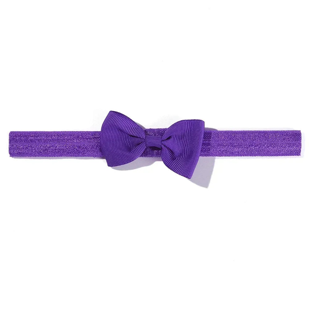 1pcs Baby Bows Head Band Elastic Ribbon Hair Band Infant Headwear Solid Color Headband Babe Casual Head Accessories Wholesale