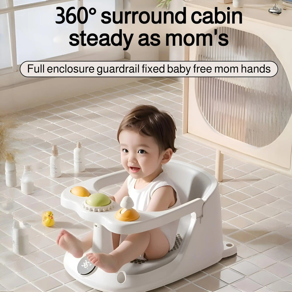 Baby Bath Seat for Babies 6 Months & Up - Bathtub Seats for Babies Sitting Up with Rinse Cup, Non-Slip, Comfortable, Infant Bath