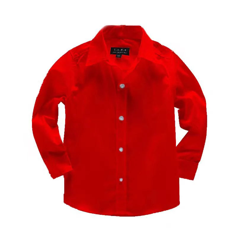 Jungen Kleidung Hemden Herbst Langarm Stickerei Kleines Pferd Muster Kinder Oberteile Geburtstagsparty Kinderhemd Schuluniform