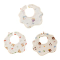 3 Baby Bibs, Soft Petal-Printed Baby Saliva Towels, Universal Feeding Bibs for Babies, Suitable for Use at Home and When Going Out