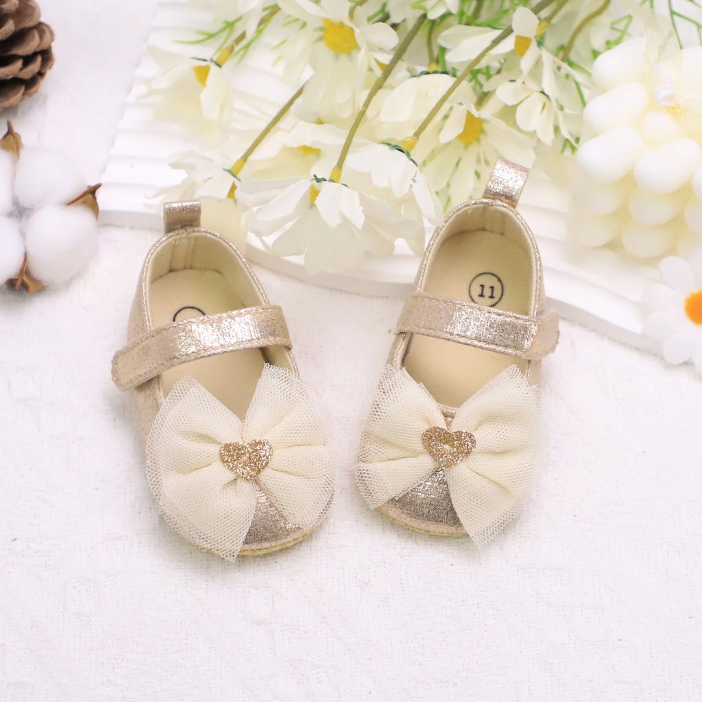 Baby Steps Schuhe Babys erste Lauflernschuhe Babyschuhe Atmungsaktiv Rutschfest Mädchen Modeschuhe Prinzessinnen Spitzenstil
