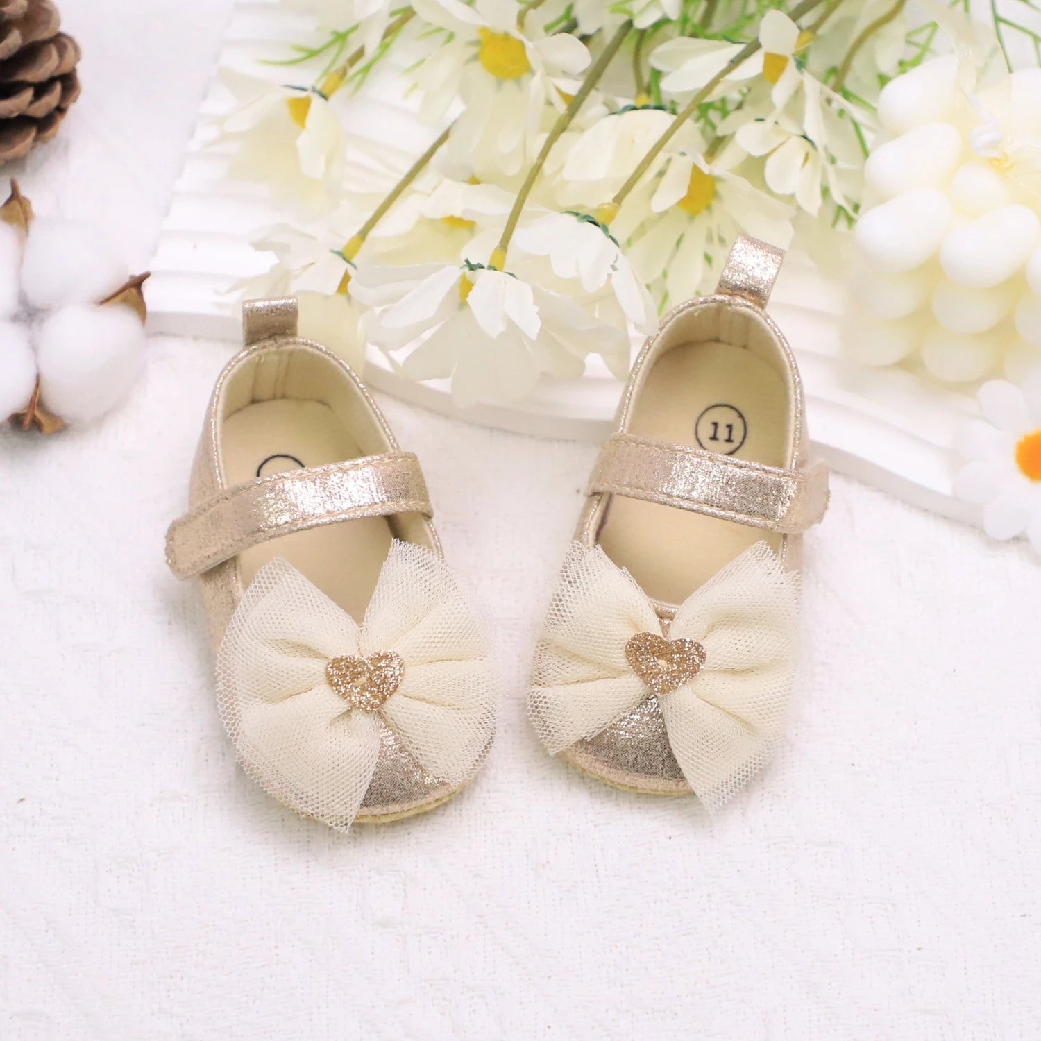 Baby Steps Schuhe Babys erste Lauflernschuhe Babyschuhe Atmungsaktiv Rutschfest Mädchen Modeschuhe Prinzessinnen Spitzenstil