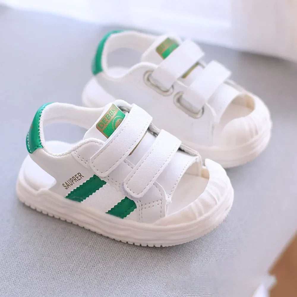 Fashion Baby Sandals Trendy Closed-Toe Sandals Children Toddler Walking Shoes Kids Outdoor Anti-Slip Soft and Comfortable Shoes