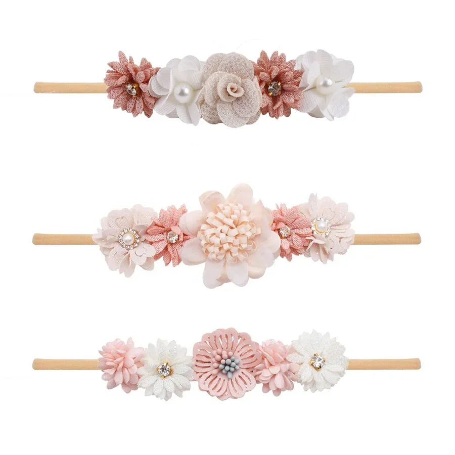 1/3pcs Baby Headbands for girls Kids Cute Flower Headwear Nylon Soft Elastic Hair Band Gifts Toddler Headband Hair Accessories