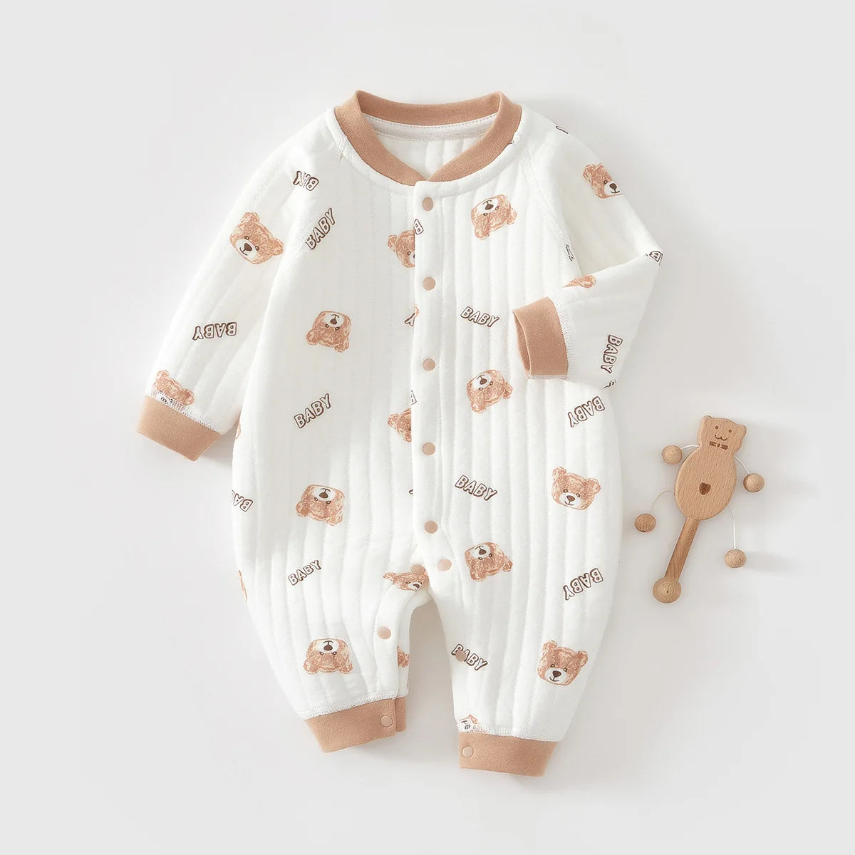 Baby Jumpsuit Clothes bodysuit Thickening Cotton  Boys Girls Cute Printed Bear Romper Infant Onesie Spring Trend 1-3-6-9-12M