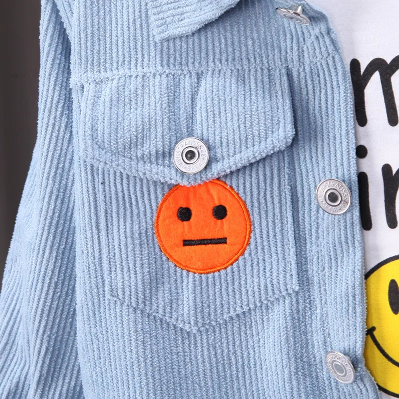 Conjunto de ropa para bebés y niñas pequeñas, primavera, otoño, pana, dibujos animados, conjuntos de ropa para niños, chaquetas con capucha y pantalones, traje para niños de 0 a 5 años