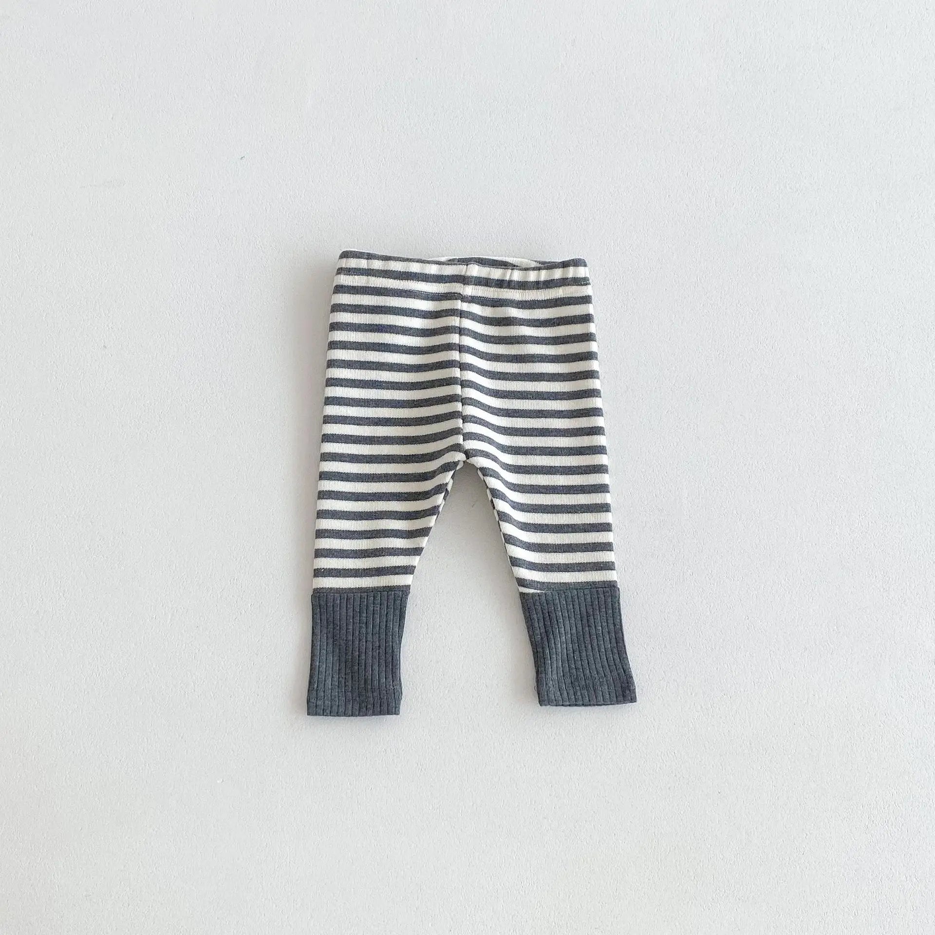 Autumn Newborn Infant Baby Boy Girls Candy Color Leggings Splice Striped Pants Fashion Baby Clothing