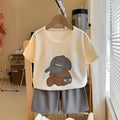 Boys Girls Cartoon Clothing Set Toddler Essentials Breathable Short Sleeve T-shirt Summer Outfit Soft Casual Loose Kids Shorts