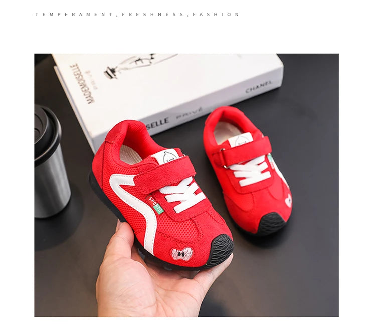 Baby Walking Shoes New Style Girls Retro Style Soft Sole Non Slip Casual Shoes Boys Breathable Versatile Forrest Gump Shoes