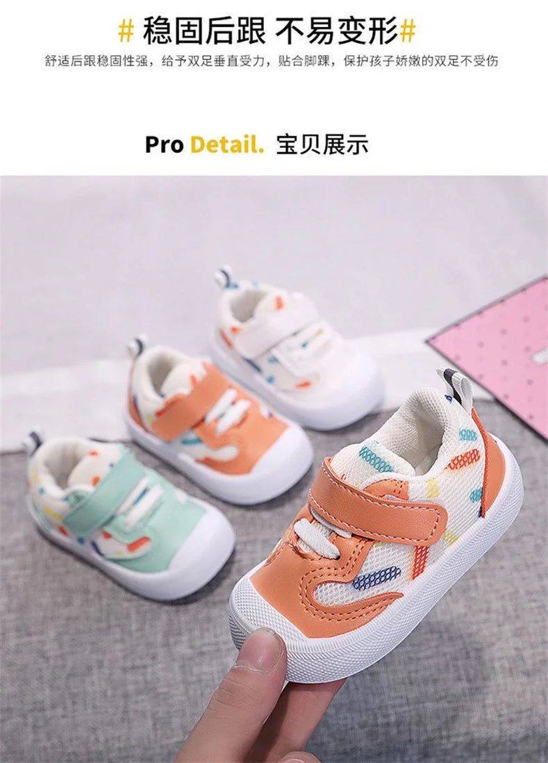 Baby Walking Shoes Spring Autumn Mesh Soft Soled Functional  Boys Girls 1-3 Year Sneakers For Kids Baby Girl