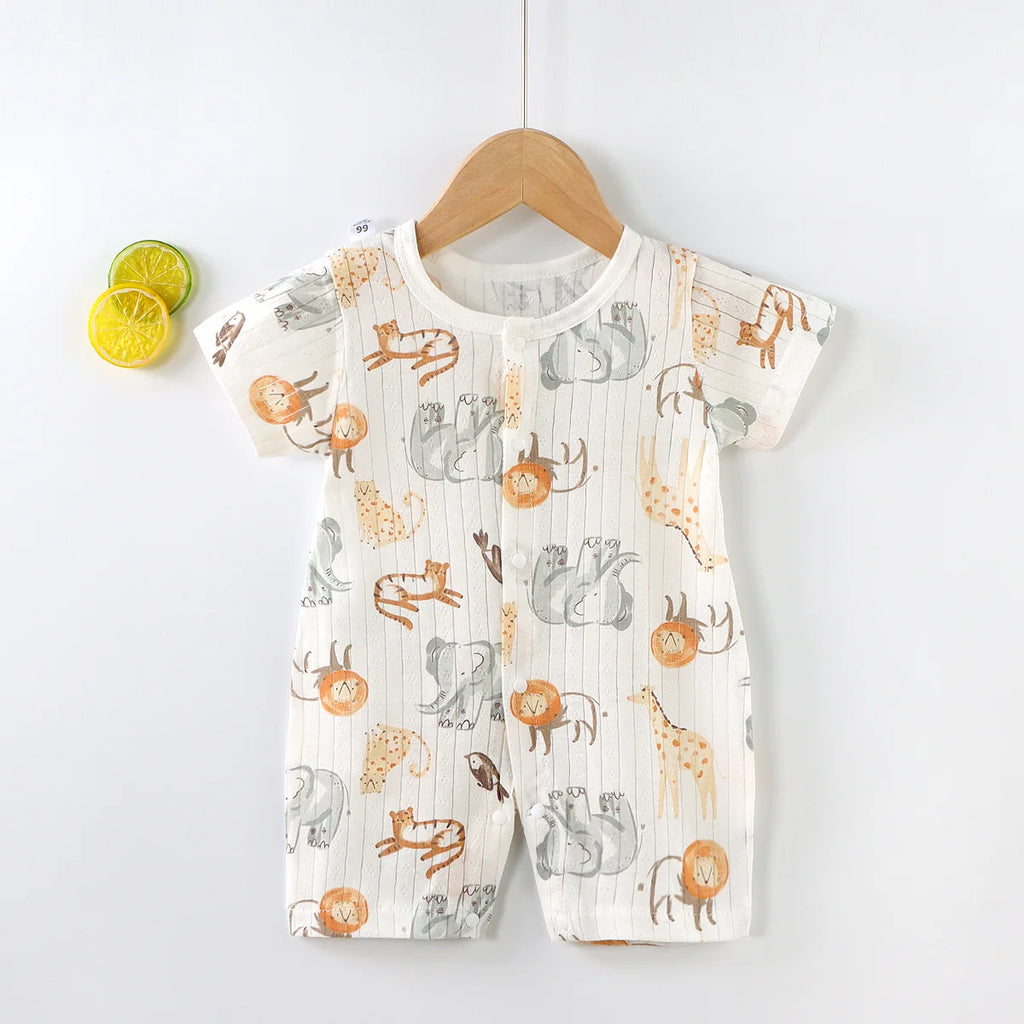 Baby-Body 0-1 Jahre Baumwolle Jacquard Druckknopfverschluss Krabbelanzug Schlicht und Trendig Leichter Strampler