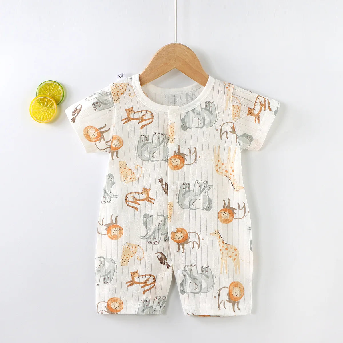 Baby-Body 0-1 Jahre Baumwolle Jacquard Druckknopfverschluss Krabbelanzug Schlicht und Trendig Leichter Strampler