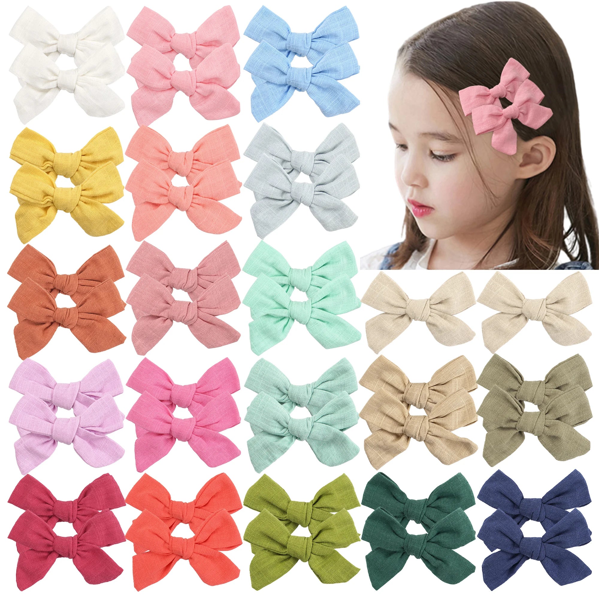 20 piezas de lazos para el pelo de bebé, clips para el pelo, accesorios para bebés, infantes, niños pequeños