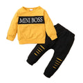 Baby Jungen Kleidung Kleinkind Jungen Outfit Anzug Buchstaben Druck Langarm Top + Hose 2-teiliges Set Mode Baby Frühling Sportkleidung