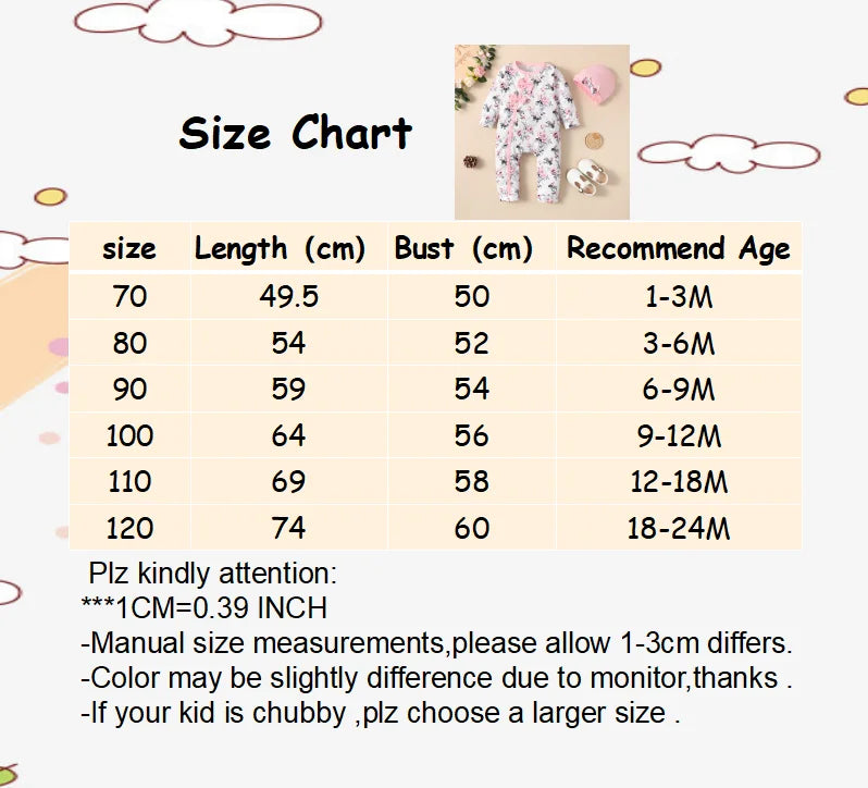 0-18 Monate Neugeborenes Baby Mädchen Strampler Kleidung Langarm Blumen Body Kostüm Süßer Baby Frühlings-Jumpsuit mit Hut