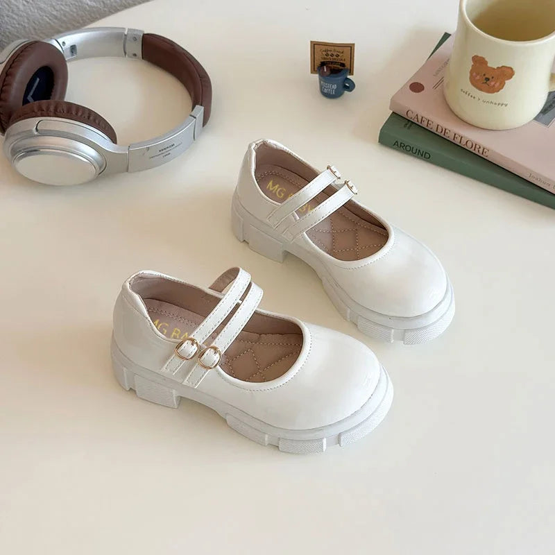 Children Leather Shoes for Girls 2025 Spring Autumn New Fashion Korean Style Soft Bottom Anti-slippery Versatile Mary Jane Shoes