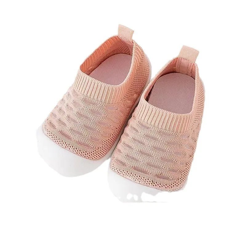 Baby Shoes Anti-slip Breathable Infant Crib Floor Socks with Rubber Sole for Children Girls Boys Mesh Shoes Soft Bottom Slippers