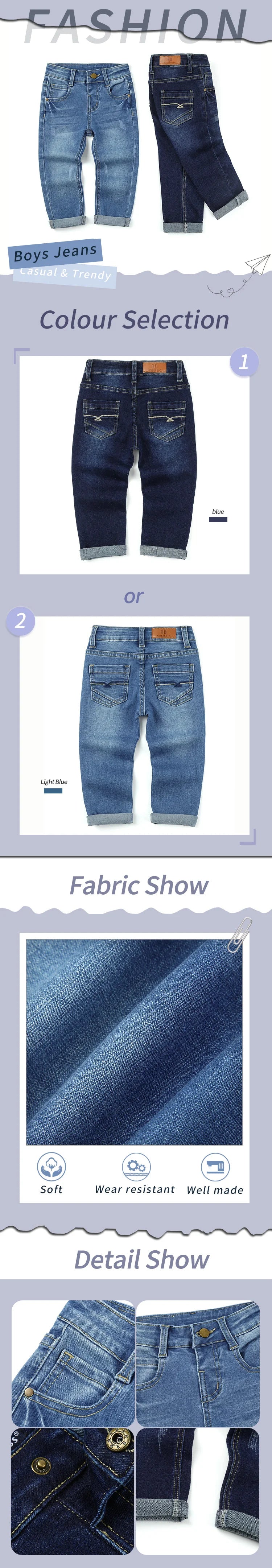 [Pantalones vaqueros para niños] Jeans elásticos casuales para niños Pantalones sólidos de moda para jóvenes de primavera y otoño con bolsillos