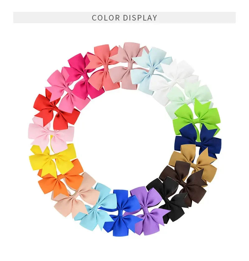 20 Colors Toddler Girls Hair Bows Clips Grosgrain Ribbon Pinwheel Hair Bows Hair Accessories for Baby Girls Kids Children Teens