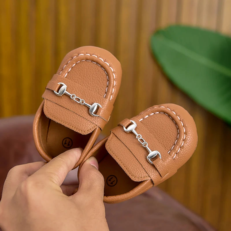 Baby British-Style Loafers, Soft-Soled Pre-Walker Shoes for 0-1 Year Old Babies