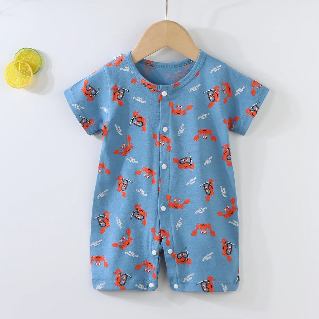 Baby-Body 0-1 Jahre Baumwolle Jacquard Druckknopfverschluss Krabbelanzug Schlicht und Trendig Leichter Strampler