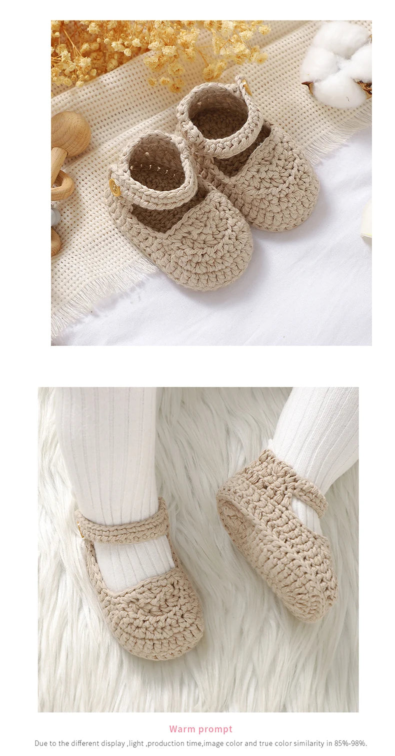 Baby Shoes 100%Cotton Knitted Newborn Boy Girl First Boots Fashion Solid Infant Footwear 0-18M Breathable Cute Shallow Seasonal