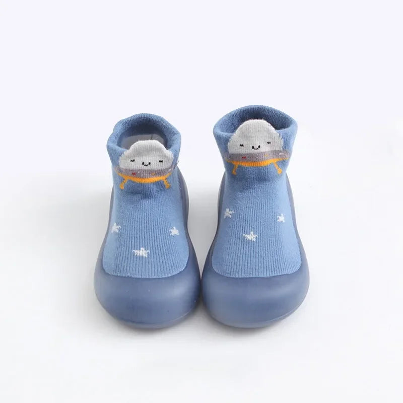 Baby Shoes Socks Anti-slip Cartoon Animal Fox Shoes Infant Girls First Walkers Boy Soft Sole Rubber Outdoor Toddler Pink Shoes