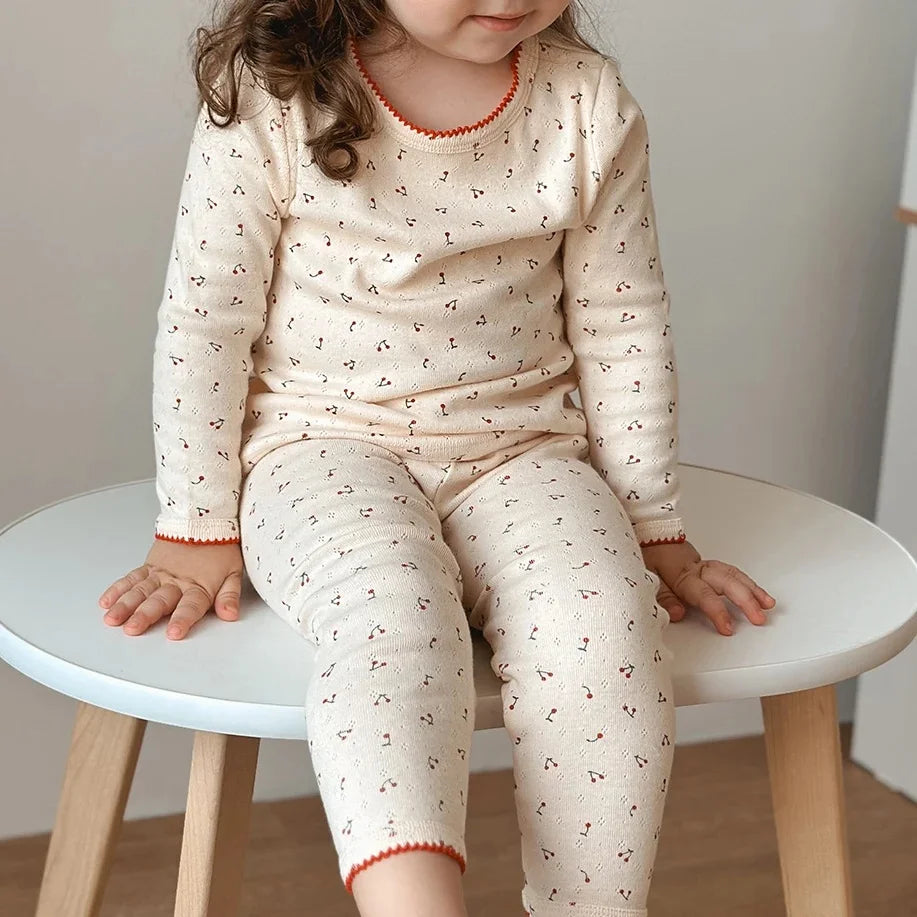 1-6T Kleinkind Baby Mädchen Kleidung Set Sommer 100% Baumwolle Langarm T-Shirt Top Hose Anzug Hauskleidung Stretch 2-teiliges Schlafanzug-Set