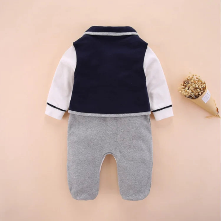 6-12 Monate Baby Jungen Strampler Weste Sets Mode Weiche Kleidung Für Jungen Frühling Herbst Baby Strampler Westen 2tlg Anzug Gentleman Kleidung