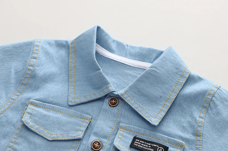 Sommer Kinderkleidung Jungen Anzug Denim Tops + Jeanshosen 2-teiliges Set Baby Freizeit Outfits