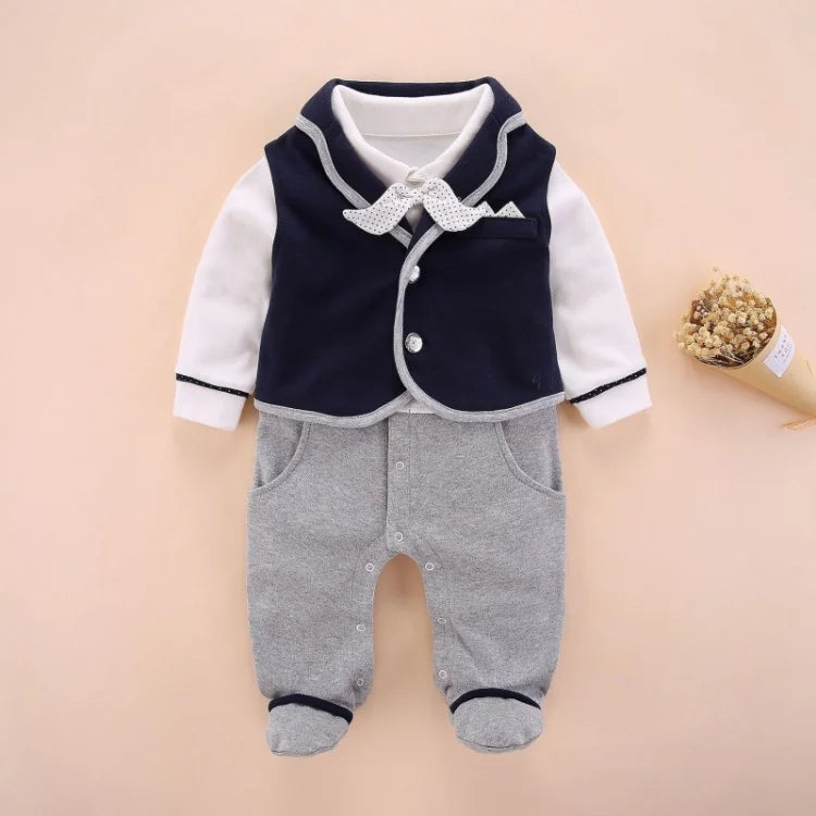 6-12 Monate Baby Jungen Strampler Weste Sets Mode Weiche Kleidung Für Jungen Frühling Herbst Baby Strampler Westen 2tlg Anzug Gentleman Kleidung