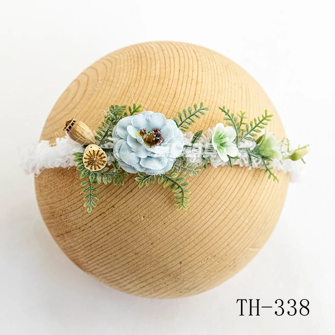 Newborn Headband for Photography Props Flower Baby Girl Tieback Flowers Pearl Wreath Newborn Photography Infant Hair Accessories
