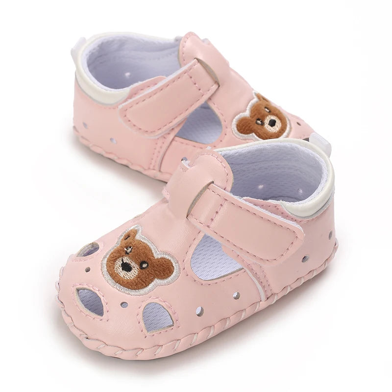 Breathable New Cute Little Bear Baby Sandals Infant Girls Shoes Princess Rubber Sole Non-slip Toddler First Walkers