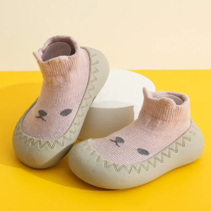 Zapatos de bebé, suela de goma suave, primeros caminantes, calcetines antideslizantes para niños, calcetines de piso, zapatos de calcetín para niños pequeños de 0 a 4 años, botines para niños y niñas