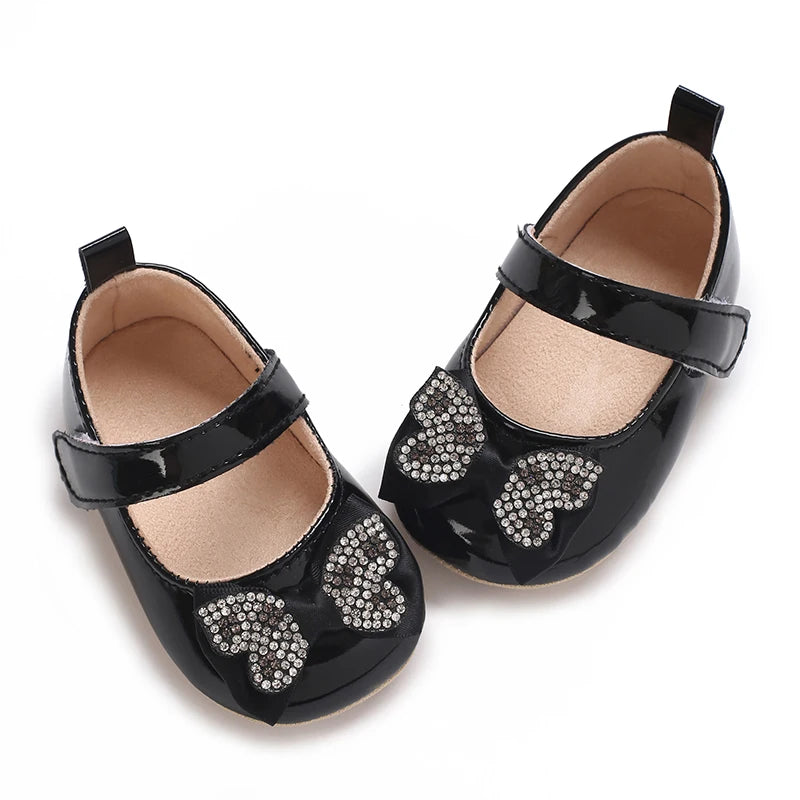 Spring and Autumn Fashion Baby Shoes 0-1 Year Old Girl Cute Bow Princess Shoes Soft Rubber Bottom Lightweight Walking Shoes